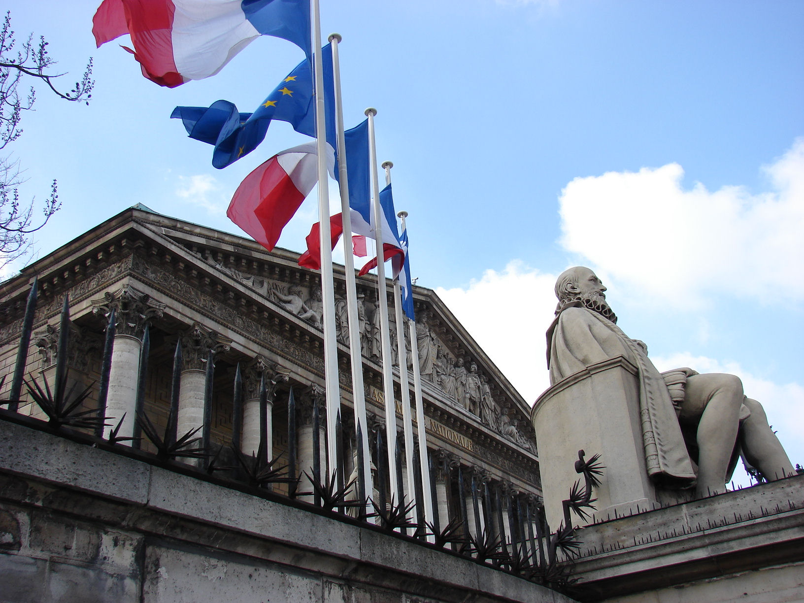 Assemblée Nationale with flags